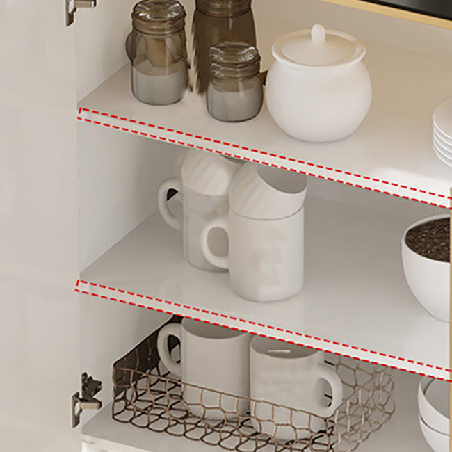 Scheda laterale per scaffalature regolabili in legno in stile glam con armadi e cassetti