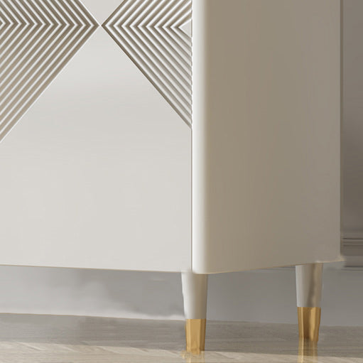 Scheda laterale per scaffalature regolabili in legno in stile glam con armadi e cassetti