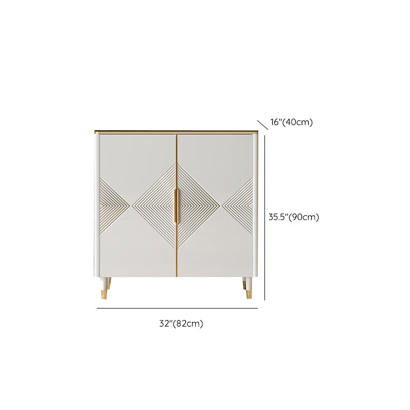 Scheda laterale per scaffalature regolabili in legno in stile glam con armadi e cassetti