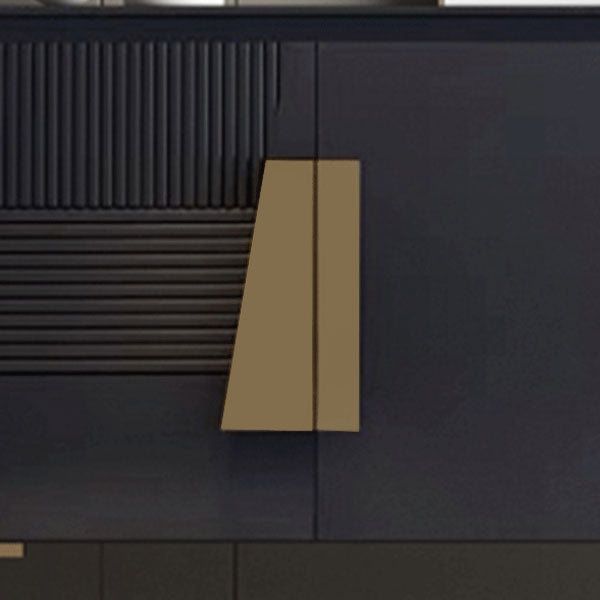 Scheda laterale in legno in stile glam con armadi e cassetti