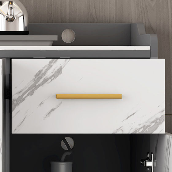 引き出しとキャビネットを備えたモダンなスタイルのサイドボアストーンサイドボード