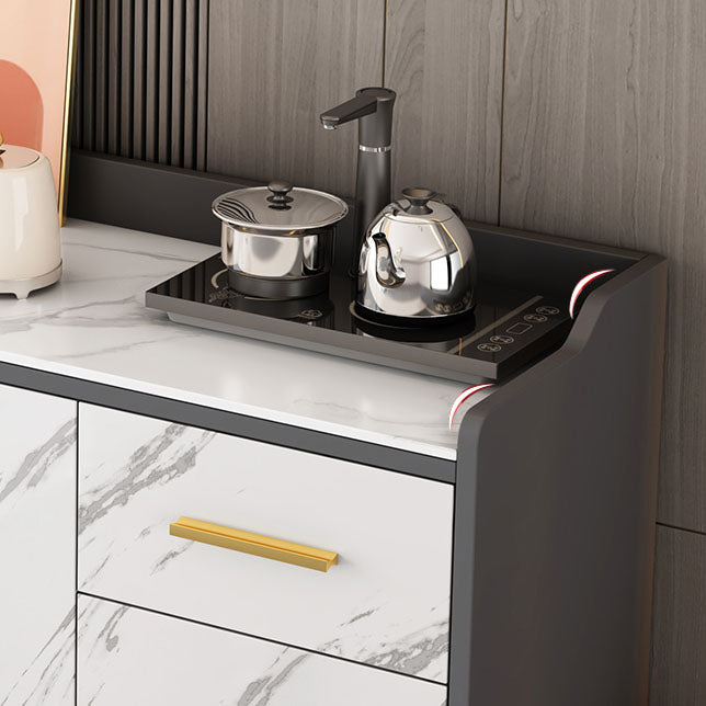 引き出しとキャビネットを備えたモダンなスタイルのサイドボアストーンサイドボード