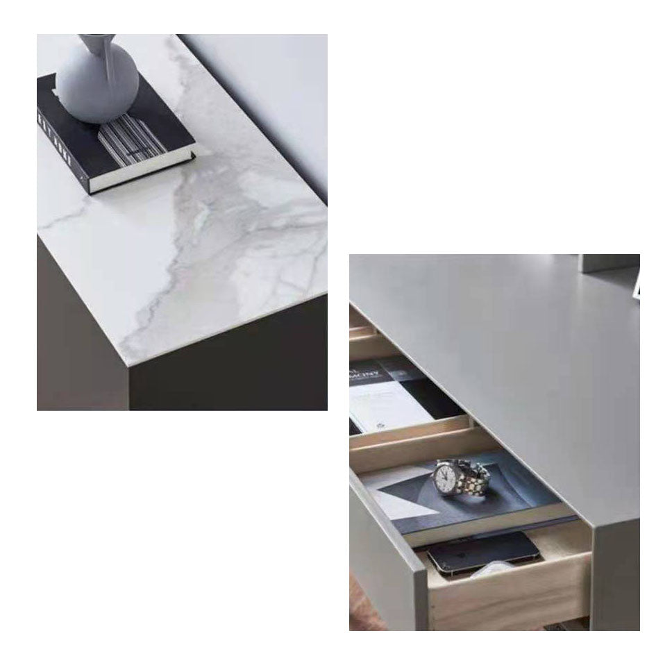 Stone di pietra Scheda laterale in stile moderno con armadi e cassetti