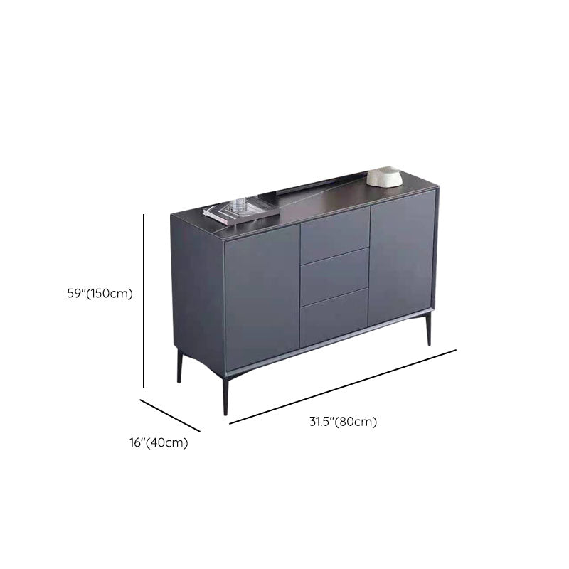 Stone di pietra Scheda laterale in stile moderno con armadi e cassetti