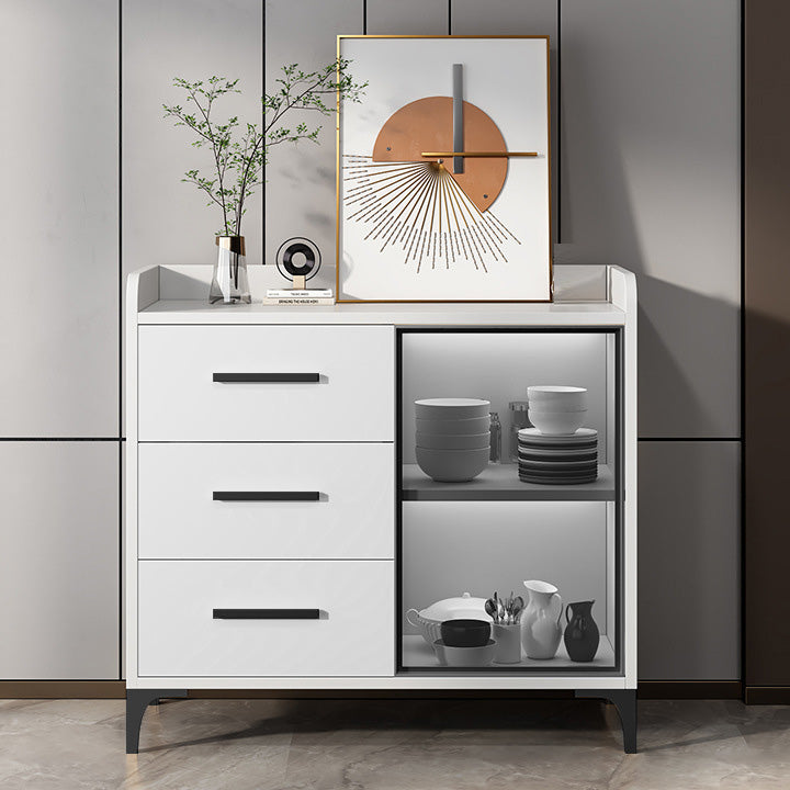 Portes en verre du buffet de style glamour Poard de latéraux avec armoires et tiroirs sans lumière