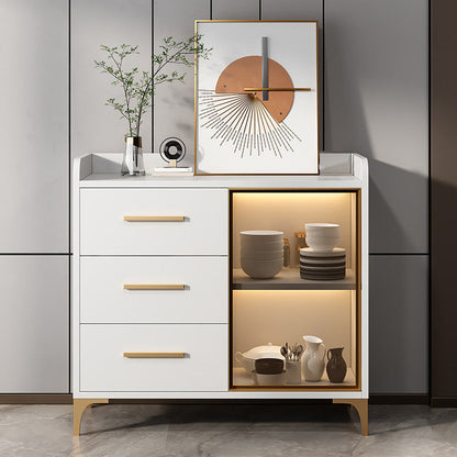 Portes en verre du buffet de style glamour Poard de latéraux avec armoires et tiroirs sans lumière