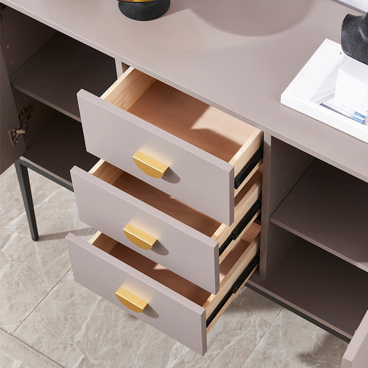 Boîte à plateau glamour étagère en bois avec armoires et tiroirs