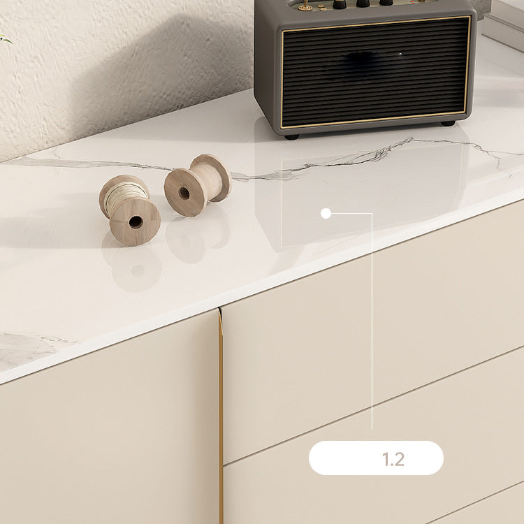 Glam Style Sideboard Stone Side Board with Cabinets and Drawers Clearhalo 'buffet_sideboard' 'Buffets & Sideboards' 'furn' 'furn_buffet_sideboard' 'Furniture' 'Kitchen & Dining Furniture' 6940181