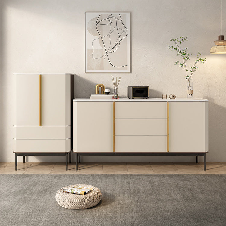 Glam Style Sideboard Stone Side Board with Cabinets and Drawers Clearhalo 'buffet_sideboard' 'Buffets & Sideboards' 'furn' 'furn_buffet_sideboard' 'Furniture' 'Kitchen & Dining Furniture' 6940185