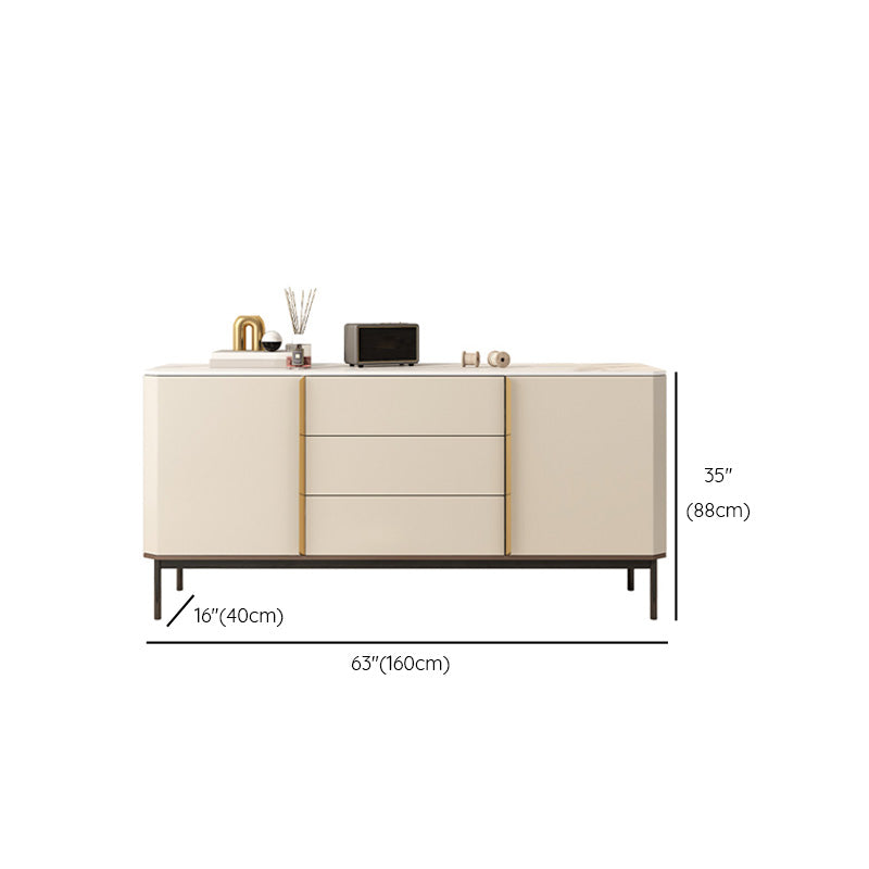 Glam Style Sideboard Stone Side Board with Cabinets and Drawers Clearhalo 'buffet_sideboard' 'Buffets & Sideboards' 'furn' 'furn_buffet_sideboard' 'Furniture' 'Kitchen & Dining Furniture' 6940186