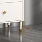 Scheda laterale Glam Sideboard Stone Glass con armadi e cassetti