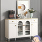 Scheda laterale Glam Sideboard Stone Glass con armadi e cassetti