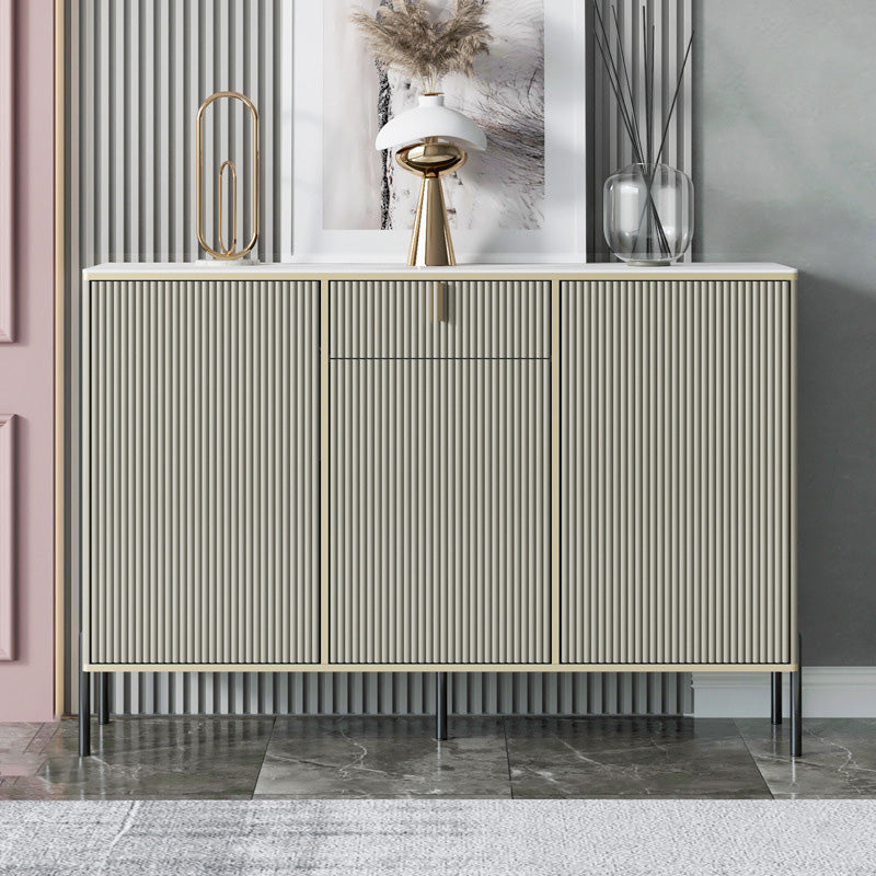 Glam Style Sideboard Stone Side Board with Drawers and Cabinets Grey Clearhalo 'buffet_sideboard' 'Buffets & Sideboards' 'furn' 'furn_buffet_sideboard' 'Furniture' 'Kitchen & Dining Furniture' 6940263