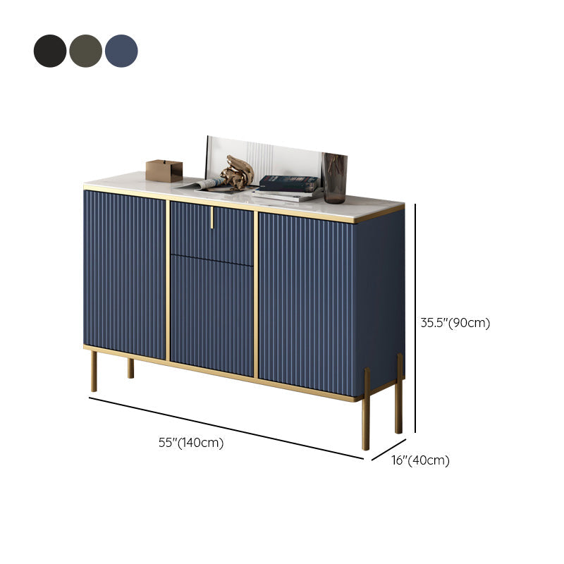 Glam Style Sideboard Stone Side Board with Drawers and Cabinets Clearhalo 'buffet_sideboard' 'Buffets & Sideboards' 'furn' 'furn_buffet_sideboard' 'Furniture' 'Kitchen & Dining Furniture' 6940270