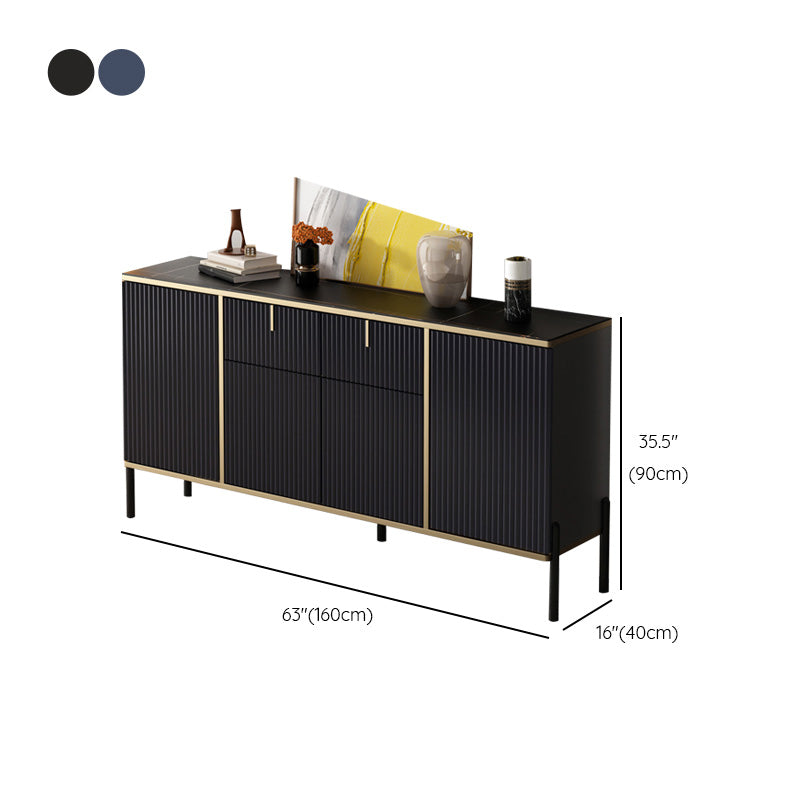 Glam Style Sideboard Stone Side Board with Drawers and Cabinets Clearhalo 'buffet_sideboard' 'Buffets & Sideboards' 'furn' 'furn_buffet_sideboard' 'Furniture' 'Kitchen & Dining Furniture' 6940271