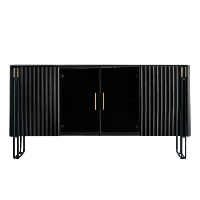 Sideboard -Glastüren im Glam -Stil Steinseitenbrett mit Schränken