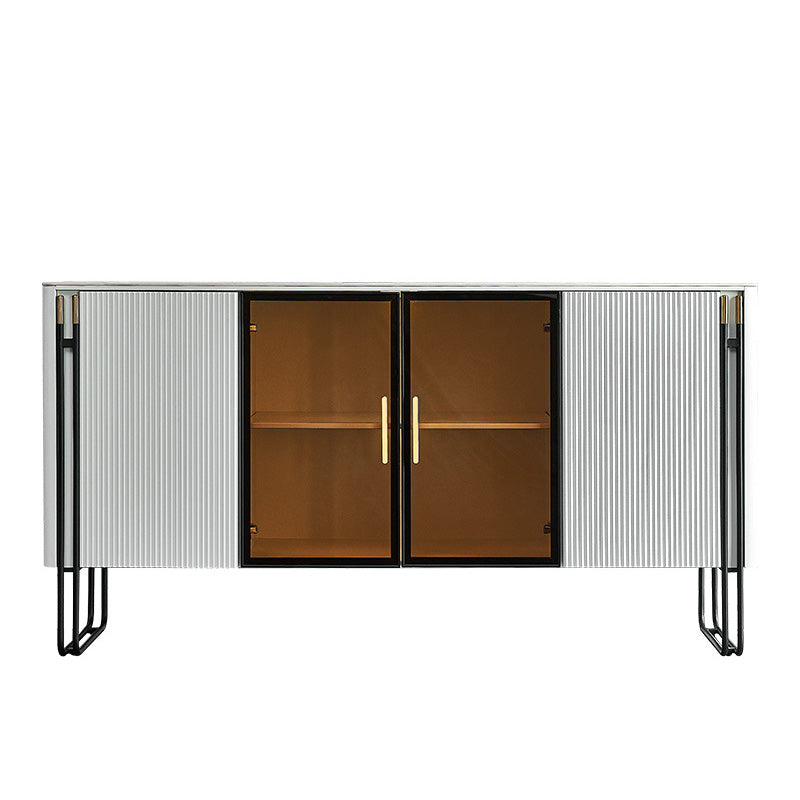 Sideboard -Glastüren im Glam -Stil Steinseitenbrett mit Schränken