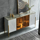 Sideboard -Glastüren im Glam -Stil Steinseitenbrett mit Schränken