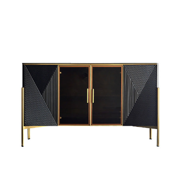Sideboard -Glastüren im Glam -Stil Steinseitenbrett mit Schränken