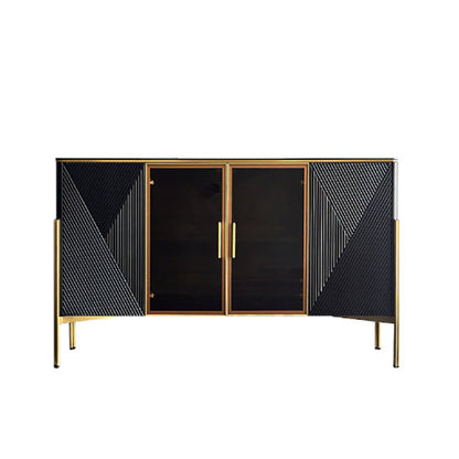 Sideboard -Glastüren im Glam -Stil Steinseitenbrett mit Schränken