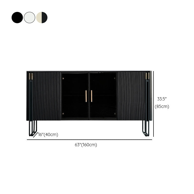 Sideboard -Glastüren im Glam -Stil Steinseitenbrett mit Schränken