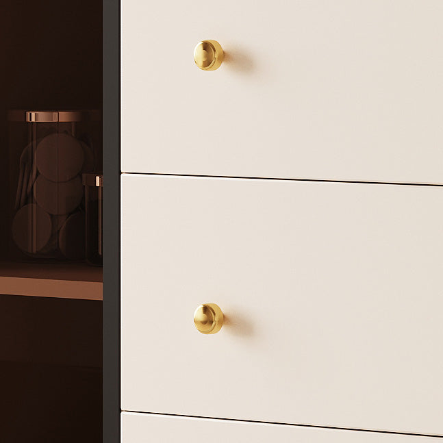 Glam Credenza Glass Doors Stone Side Board with Cabinets and Drawers Clearhalo 'buffet_sideboard' 'Buffets & Sideboards' 'furn' 'furn_buffet_sideboard' 'Furniture' 'Kitchen & Dining Furniture' 6940354