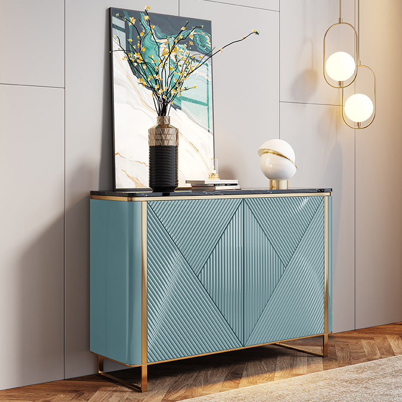 Modern & Contemporary Side Board Stone Credenza with Cabinets 47"L x 16"W x 35"H Blue Clearhalo 'buffet_sideboard' 'Buffets & Sideboards' 'furn' 'furn_buffet_sideboard' 'Furniture' 'Kitchen & Dining Furniture' 6940387