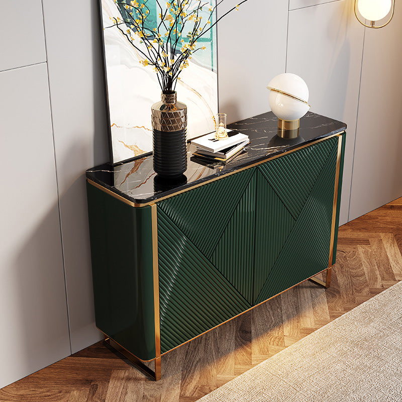 Modern & Contemporary Side Board Stone Credenza with Cabinets 47"L x 16"W x 35"H Green Clearhalo 'buffet_sideboard' 'Buffets & Sideboards' 'furn' 'furn_buffet_sideboard' 'Furniture' 'Kitchen & Dining Furniture' 6940389