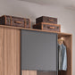 Contemporary Freestanding Wardrobe Armoire Brown Wood Wardrobe with Drawers