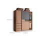 Contemporary Freestanding Wardrobe Armoire Brown Wood Wardrobe with Drawers