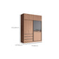 Contemporary Freestanding Wardrobe Armoire Brown Wood Wardrobe with Drawers