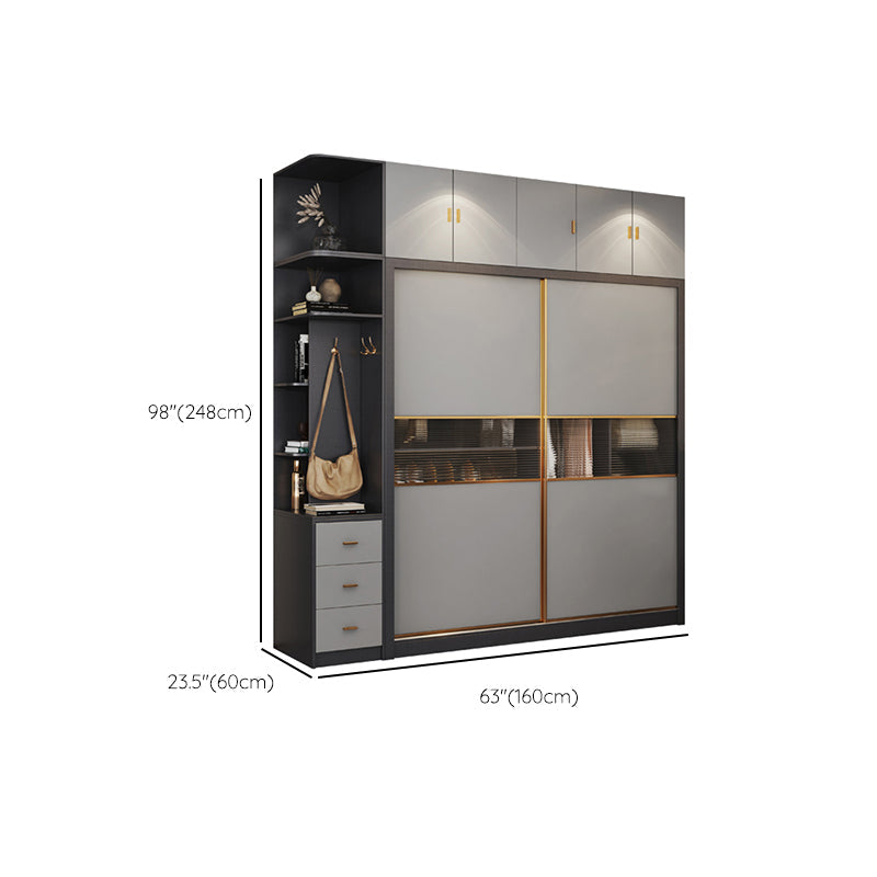 Guardaroba moderno per il guardaroba in legno morbido e guardaroba delle porte