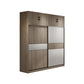 Freestanding Solid Wood Wardrobe Armoire Contemporary Wardrobe with Drawer