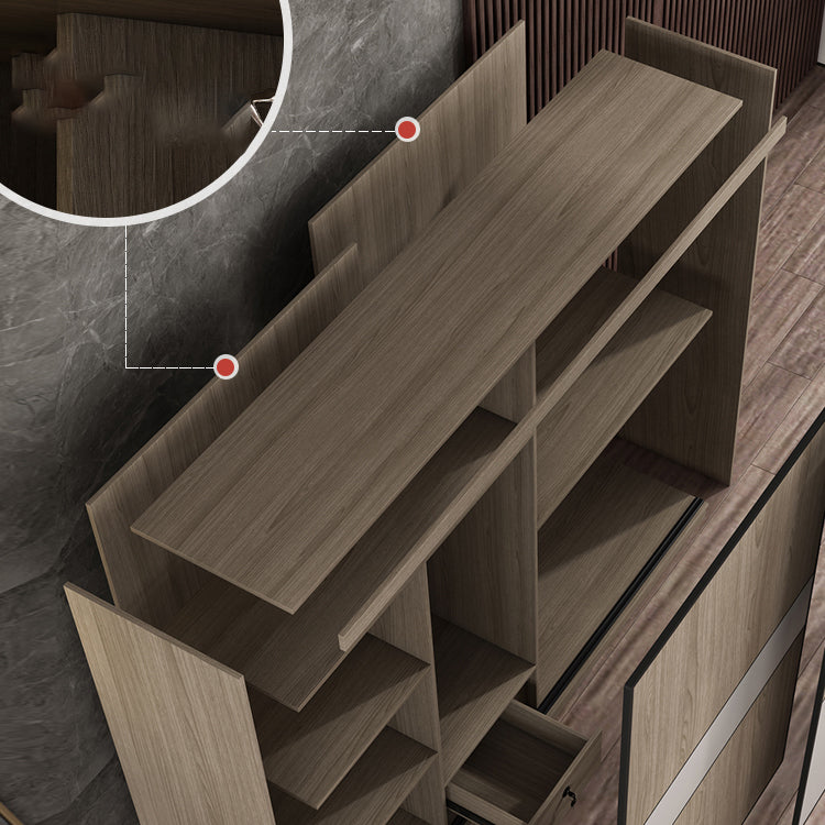 Freestanding Solid Wood Wardrobe Armoire Contemporary Wardrobe with Drawer