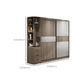 Freestanding Solid Wood Wardrobe Armoire Contemporary Wardrobe with Drawer