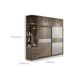 Freestanding Solid Wood Wardrobe Armoire Contemporary Wardrobe with Drawer