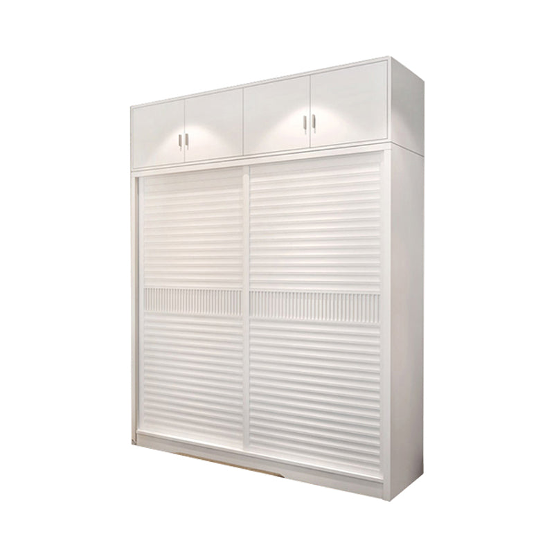 Contemporary White Wooden Wardrobe Freestanding Self Close Doors Wardrobe Armoire