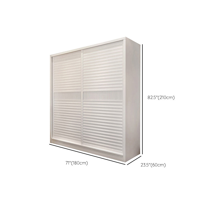Contemporary White Wooden Wardrobe Freestanding Self Close Doors Wardrobe Armoire