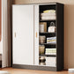 Contemporary Freestanding Wardrobe Armoire Wood Sliding Doors Wardrobe