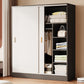 Contemporary Freestanding Wardrobe Armoire Wood Sliding Doors Wardrobe