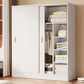 Contemporary Freestanding Wardrobe Armoire Wood Sliding Doors Wardrobe