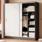 Contemporary Freestanding Wardrobe Armoire Wood Sliding Doors Wardrobe