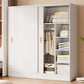 Contemporary Freestanding Wardrobe Armoire Wood Sliding Doors Wardrobe