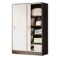 Contemporary Freestanding Wardrobe Armoire Wood Sliding Doors Wardrobe