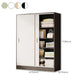 Contemporary Freestanding Wardrobe Armoire Wood Sliding Doors Wardrobe