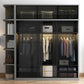 Contemporary Wood and Tempered Glass Wardrobe Freestanding Wardrobe Armoire without Light Clearhalo 'Armoires & Wardrobes' 'armoires_wardrobes' 'Bedroom Furniture' 'furn' 'furn_armoires_wardrobes' 'Furniture' 6940735