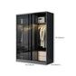 Contemporary Wood and Tempered Glass Wardrobe Freestanding Wardrobe Armoire without Light Clearhalo 'Armoires & Wardrobes' 'armoires_wardrobes' 'Bedroom Furniture' 'furn' 'furn_armoires_wardrobes' 'Furniture' 6940755