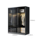 Contemporary Wood and Tempered Glass Wardrobe Freestanding Wardrobe Armoire without Light Clearhalo 'Armoires & Wardrobes' 'armoires_wardrobes' 'Bedroom Furniture' 'furn' 'furn_armoires_wardrobes' 'Furniture' 6940756
