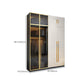 Modern Tempered Glass Doors Wardrobe Wood Frame Wardrobe without Light