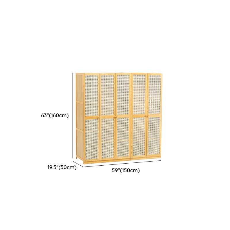 Traditional Natural Wood Wardrobe Freestanding Wardrobe with Soft Close Doors